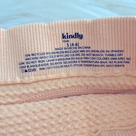 Kindly yours peach waffle knit thong - Picture 4 of 6